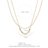 Necklace Stainless Steel Geometric Handmade Stacking Style Horseshoe Spiral Bead Doublelayered Thin O Chain