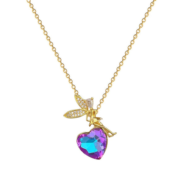 Necklace Stainless Steel Geometric Heart Copper Chain
