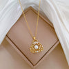 Necklace Stainless Steel Geometric Hollow Pearl Bag Light Luxury Elegant Gorgeous Unisex