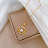 Necklace Stainless Steel Geometric Hollow Pearl Bag Light Luxury Elegant Gorgeous Unisex
