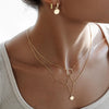 Necklace Stainless Steel Geometric Irregular Hanging Ring Electroplated Jewelry