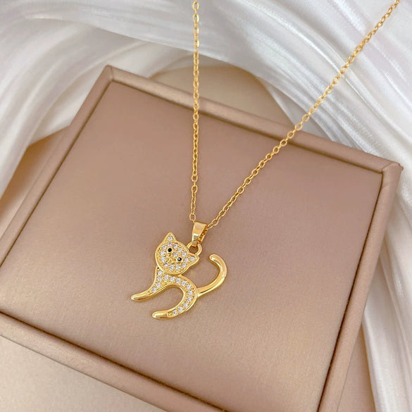 Necklace Stainless Steel Geometric Light Luxury Copper Pendant For Women