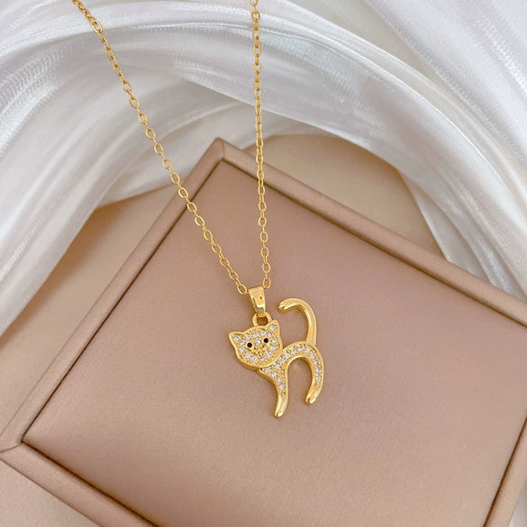 Necklace Stainless Steel Geometric Light Luxury Copper Pendant For Women