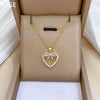 Necklace Stainless Steel Geometric Love Bow Light Luxury Pendant Copper Chain