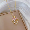 Necklace Stainless Steel Geometric Love Bow Light Luxury Pendant Copper Chain