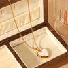 Necklace Stainless Steel Geometric Love Box Pendant Electroplating O Word Chain