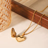 Necklace Stainless Steel Geometric Love Box Pendant Electroplating O Word Chain