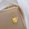 Necklace Stainless Steel Geometric Lucky Cat Design For Women