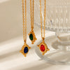 Necklace Stainless Steel Geometric Mixed Gem Inlay Electroplating Clavicle Chain For Women