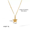 Necklace Stainless Steel Geometric Moon Key Pendant Electroplating Minimalist Style