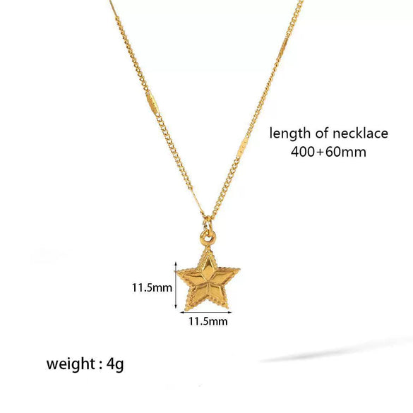 Necklace Stainless Steel Geometric Moon Key Pendant Electroplating Minimalist Style