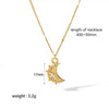 Necklace Stainless Steel Geometric Moon Key Pendant Electroplating Minimalist Style