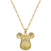 Necklace Stainless Steel Geometric Mouse Head Fulldiamond Unisex