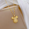 Necklace Stainless Steel Geometric Mouse Head Fulldiamond Unisex