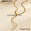 Necklace Stainless Steel Geometric Multilayered Tassel Curved Strips Stacked Electroplated