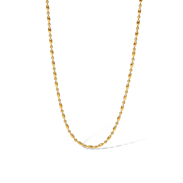 Necklace Stainless Steel Geometric Oval Bead Chain Electroplating For Women