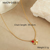Necklace Stainless Steel Geometric Pattern Electroplating For Women Fashion Marine Style With Shell Starfish Pendant