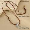 Necklace Stainless Steel Geometric Pendant 18K Gold Plated Suede Rope