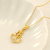 Necklace Stainless Steel Geometric Pirate Ship Anchor Pendant Electroplated Microinlaid Zircon Fashion
