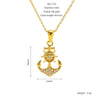 Necklace Stainless Steel Geometric Pirate Ship Anchor Pendant Electroplated Microinlaid Zircon Fashion