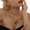 Necklace Stainless Steel Geometric Pvd Plating Light Luxury Style