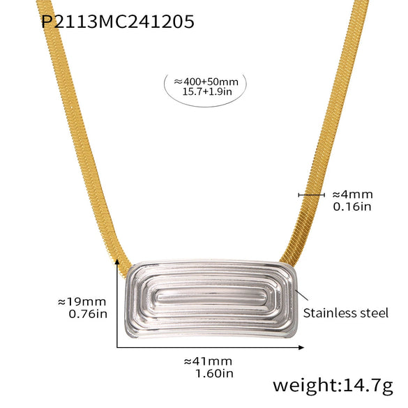 Necklace Stainless Steel Geometric Pvd Plating Light Luxury Style