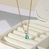 Necklace Stainless Steel Geometric Set With Diamonds Light Luxury Style