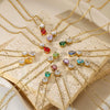 Necklace Stainless Steel Geometric Set With Diamonds Light Luxury Style