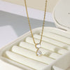 Necklace Stainless Steel Geometric Set With Diamonds Light Luxury Style