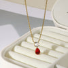 Necklace Stainless Steel Geometric Set With Diamonds Light Luxury Style