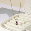 Necklace Stainless Steel Geometric Set With Diamonds Light Luxury Style
