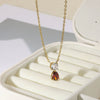 Necklace Stainless Steel Geometric Set With Diamonds Light Luxury Style