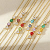 Necklace Stainless Steel Geometric Set With Diamonds Light Luxury Style