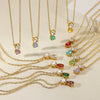 Necklace Stainless Steel Geometric Set With Diamonds Light Luxury Style