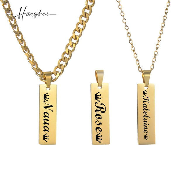 Necklace Stainless Steel Geometric Square Pendant Ochain Electroplating