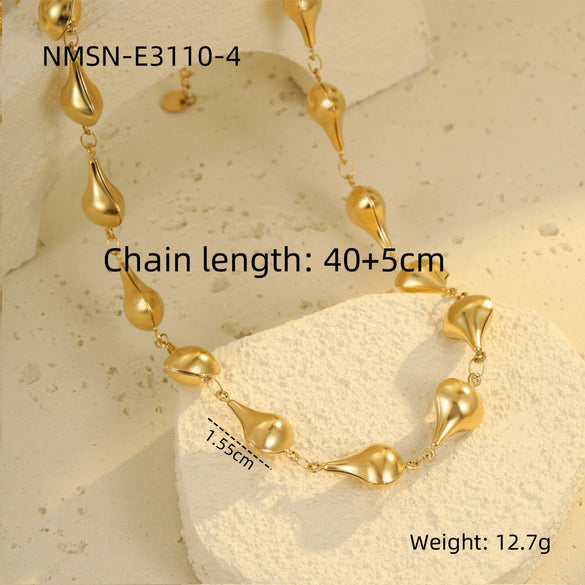 Necklace Stainless Steel Geometric Star Flower Electroplated Fashion Jewelry For Women