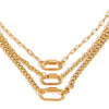 Necklace Stainless Steel Geometric Style Electroplating Paperclip Chain Long Oval Buckle Lock