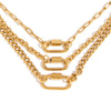 Necklace Stainless Steel Geometric Style Electroplating Paperclip Chain Long Oval Buckle Lock