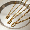 Necklace Stainless Steel Geometric Style Electroplating Paperclip Chain Long Oval Buckle Lock
