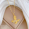 Necklace Stainless Steel Geometric Titanium Steel Eagle Dive Light Luxury Gorgeous Diamond Unisex