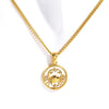 Necklace Stainless Steel Geometric Twelve Constellations Coin O Shaped Chain Vacuum Plated 18K Gold Color Preservation Old Money Style Unisex