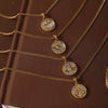 Necklace Stainless Steel Geometric Twelve Constellations Coin O Shaped Chain Vacuum Plated 18K Gold Color Preservation Old Money Style Unisex