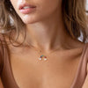 Necklace Stainless Steel Geometric U Shaped Rainbow Natural Baroque Pearl Multi Pendant Electroplating