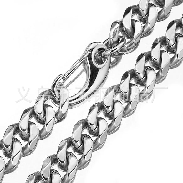 Necklace Stainless Steel Geometric Vacuum Plated Polished Hip Hop Style For Men