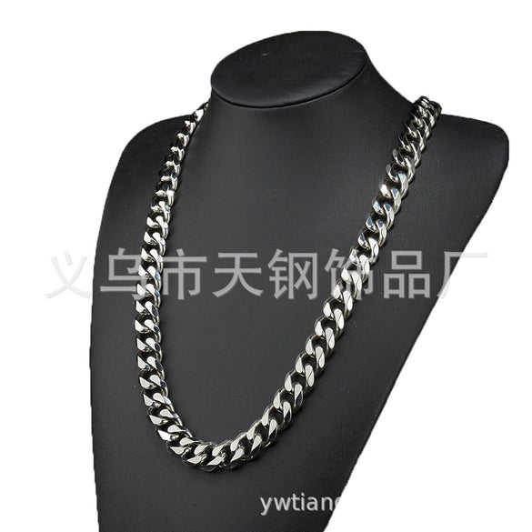 Necklace Stainless Steel Geometric Vacuum Plated Polished Hip Hop Style For Men