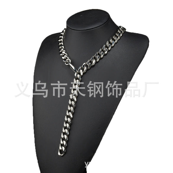 Necklace Stainless Steel Geometric Vacuum Plated Polished Hip Hop Style For Men