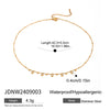 Necklace Stainless Steel Geometric White Round Zircon Pendant Electroplating Design Women's
