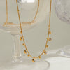 Necklace Stainless Steel Geometric White Round Zircon Pendant Electroplating Design Women's