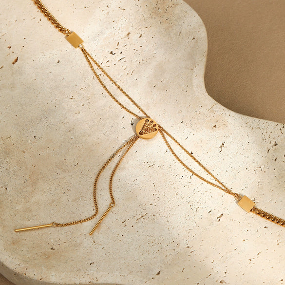 Necklace Stainless Steel Geometric Y Word Tassel Long Stick Pendant Electroplating For Women