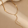 Necklace Stainless Steel Geometric Y Word Tassel Long Stick Pendant Electroplating For Women